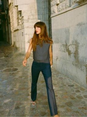 Zara Denim Effect Flared Pants